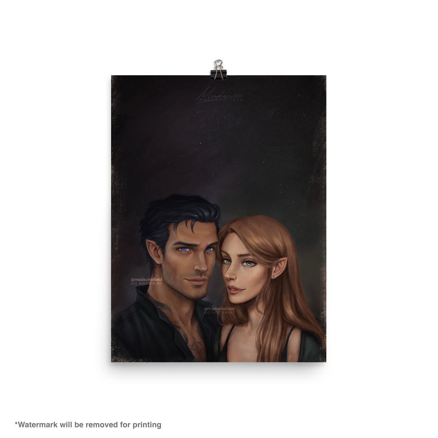 Feyre and Rhysand Couple Portrait | Poster