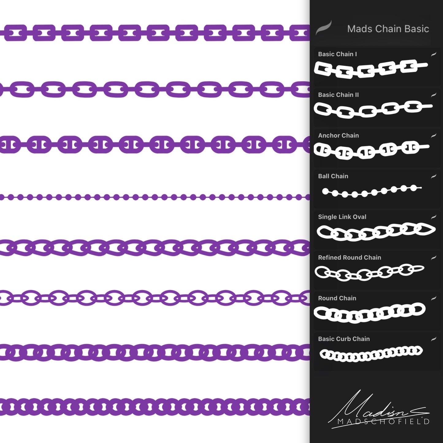 Mads' Basic Chains Procreate Brush Pack