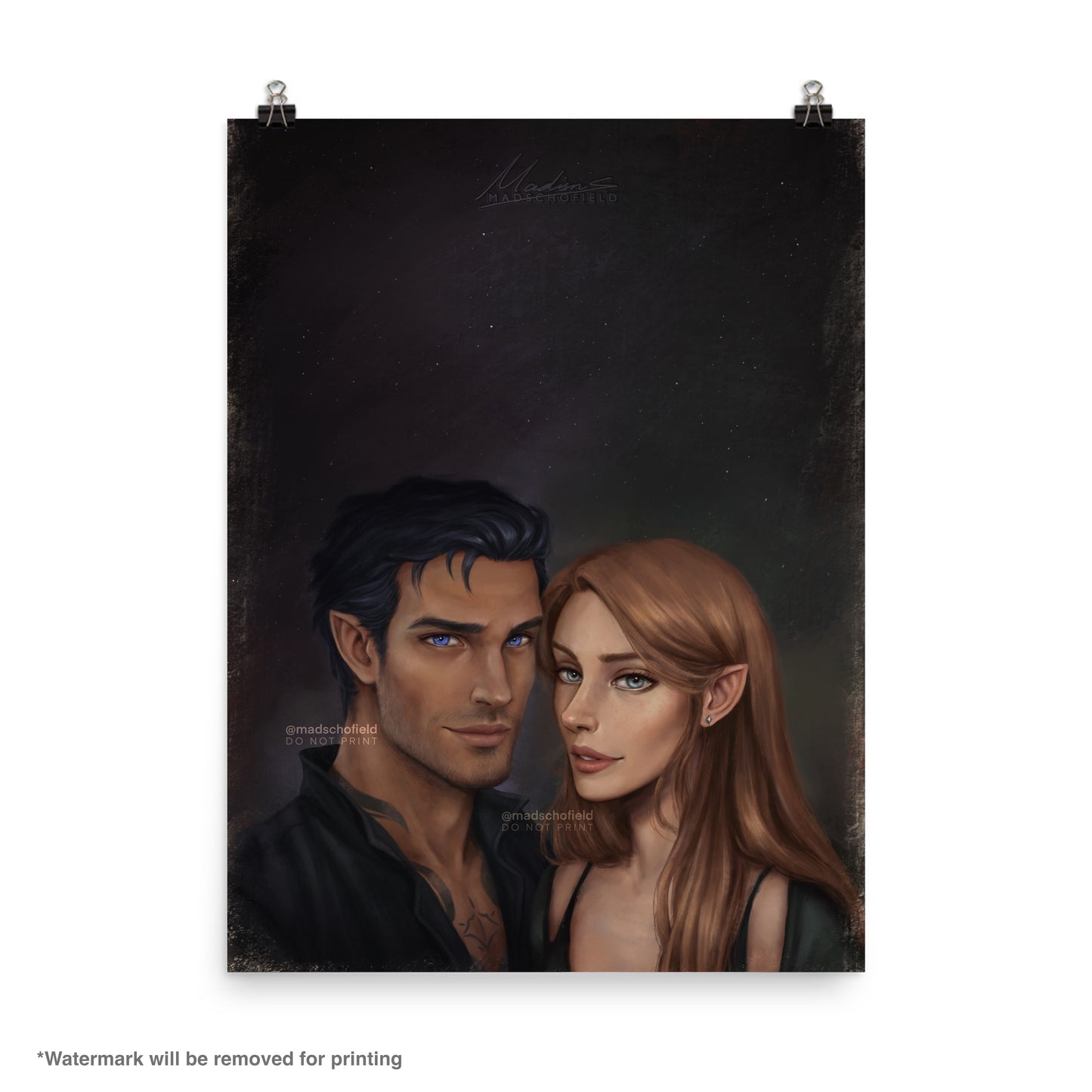 Feyre and Rhysand Couple Portrait | Poster