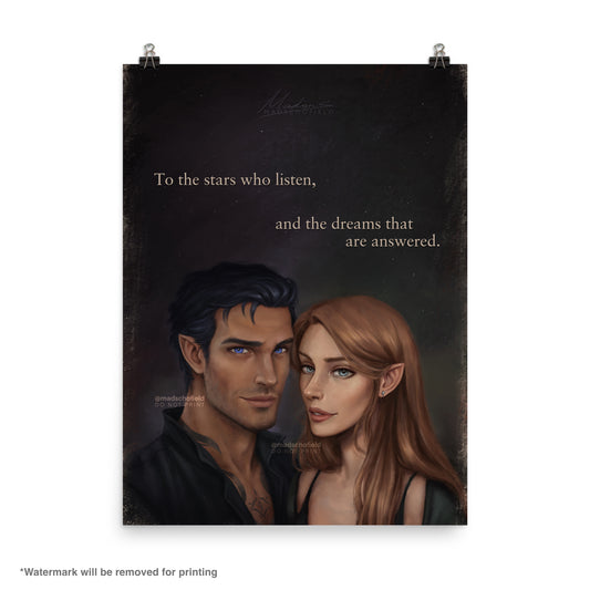 Feyre and Rhysand Couple Portrait | Poster