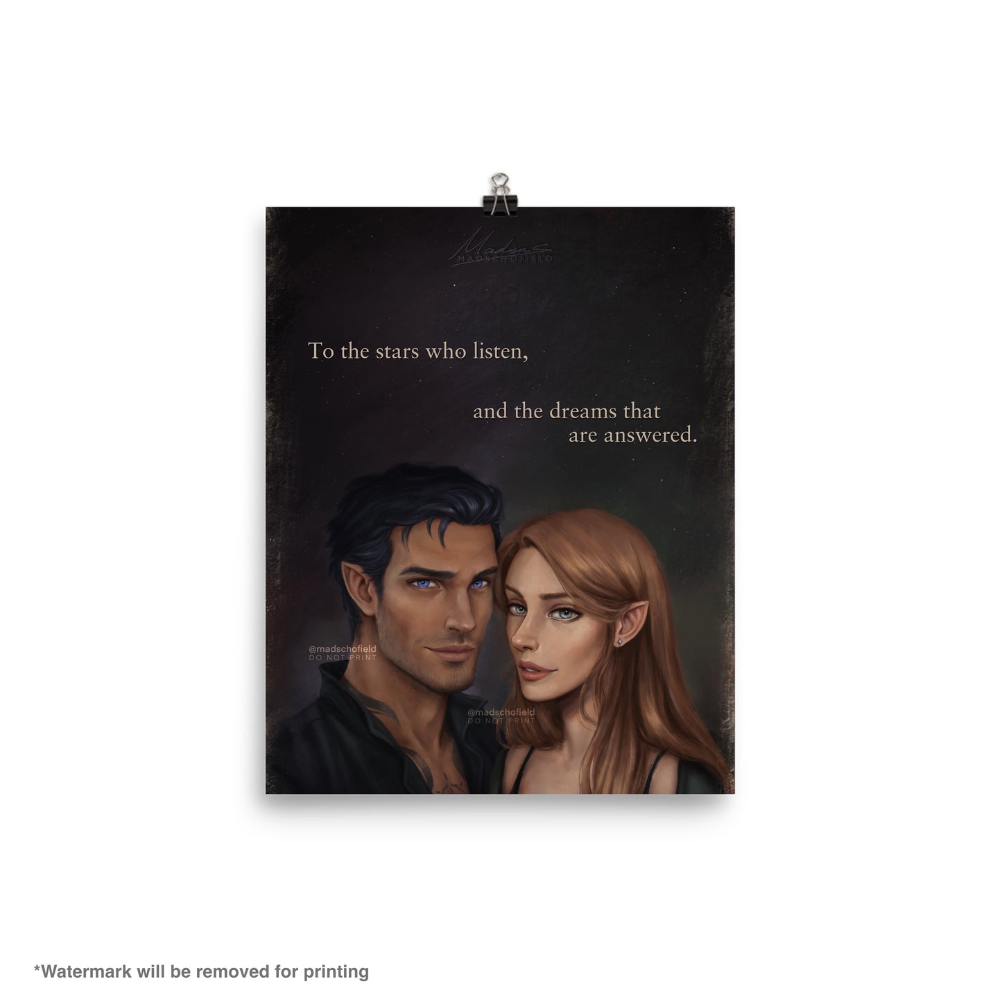 Feyre and Rhysand Couple Portrait | Poster