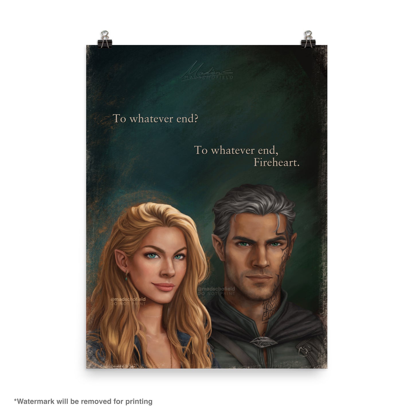 Rowan and Aelin Couple Portrait | Poster