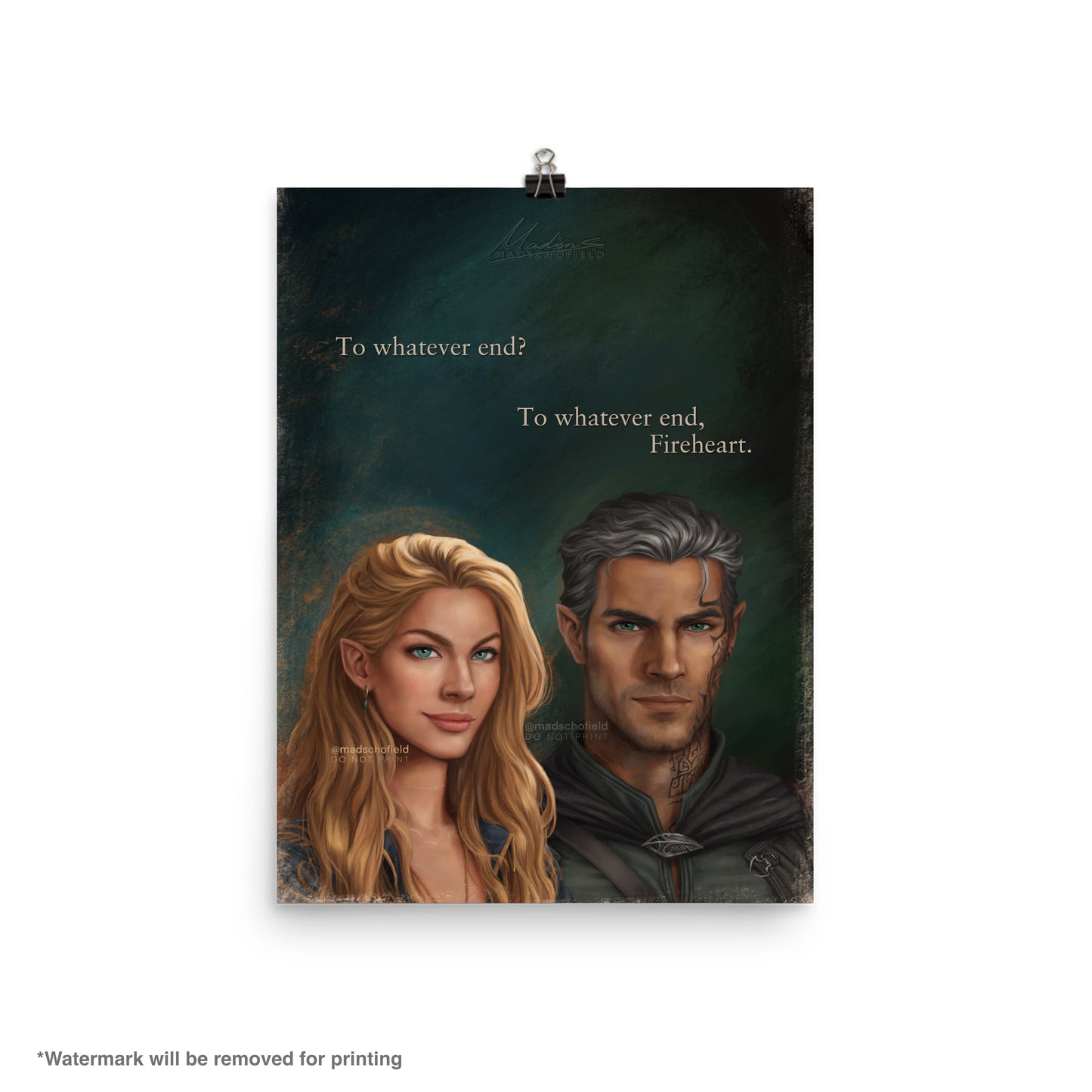 Rowan and Aelin Couple Portrait | Poster