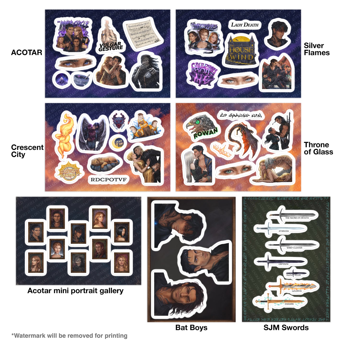 Mystery pack of 3 SJM Sticker Sheets (Limited stock)