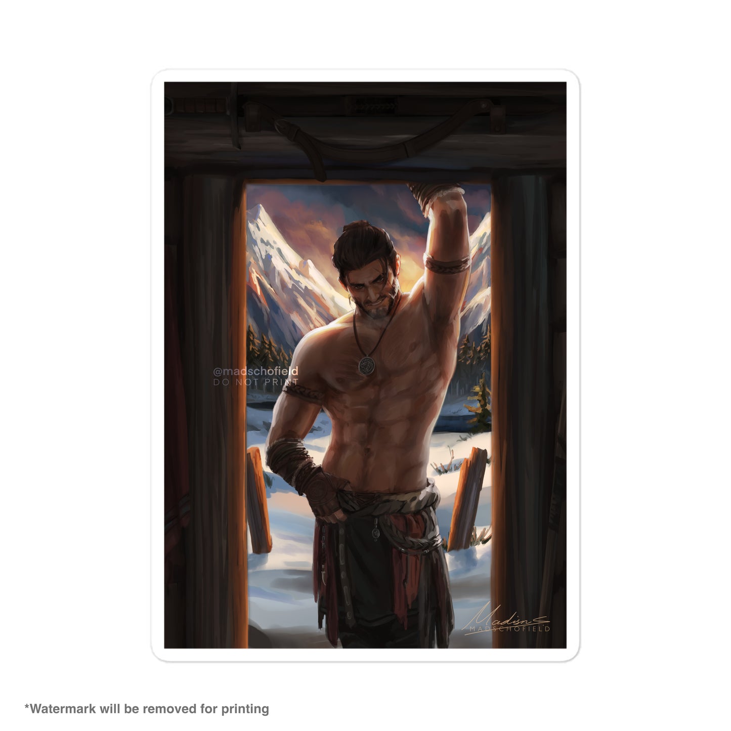 Werebear at the Door Sticker