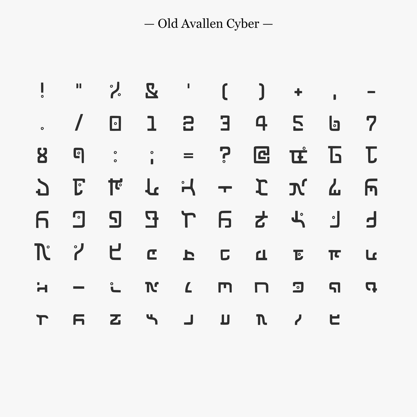 Old Avallen Cyber | Font